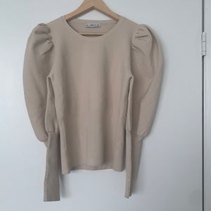 Zara Knit Puffy Sleeve Top